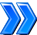 a pair of blue arrows pointing in opposite directions on a white background