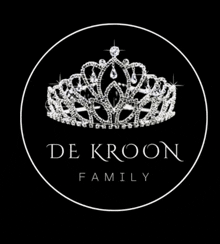 a de kroon family logo with a tiara in the center