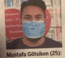 a man wearing a face mask is featured on a newspaper .