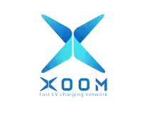 a logo for a fast ev charging network called x00m