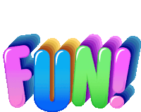 the word fun is written in a colorful font