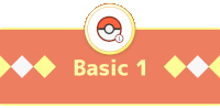 a sign that says basic 1 with a pokeball on it