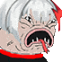 a pixel art drawing of a person with a red tongue sticking out their mouth .