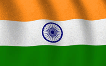 the flag of india is orange white and green and waves in the wind