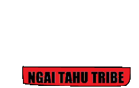 a red sign that says ngai tahu tribe on it on a white background .