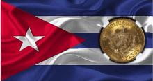 a coin that says republica de cuba is on a flag