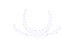 a white horseshoe on a white background with a circle in the middle of it .