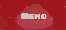 the word nemo is on a red background