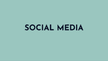 the word social media is written on a blue background .