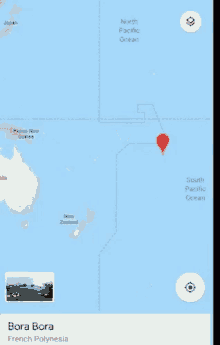 a map of bora bora french polynesia on a cell phone