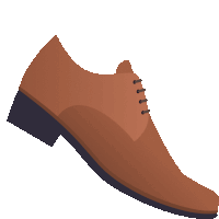 a brown shoe with black laces and a black sole on a white background