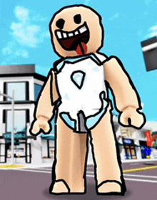 a cartoon of a baby in a diaper with a diamond on his chest .