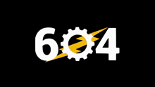 a black background with the number 604 and a yellow lightning bolt