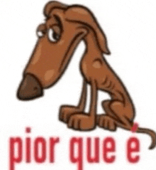 a cartoon dog is sitting next to the word pior