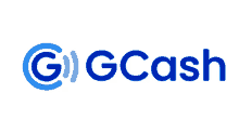 a blue and white logo for gigcash with a white background