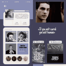 a phone screen displays a collection of books including the death cure and teen wolf