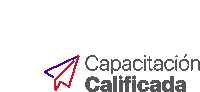 a logo that says capacitacion calificada with a paper airplane on it