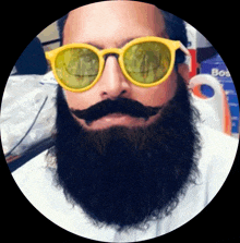 a man with a beard and mustache wearing sunglasses