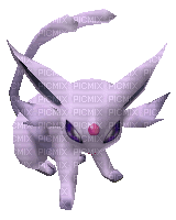 a 3d rendering of a purple pokemon with a pink nose and tail on a white background .