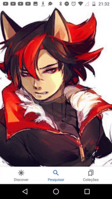 a shadow the hedgehog drawing on a cell phone screen