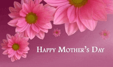 a happy mother 's day greeting card with pink flowers