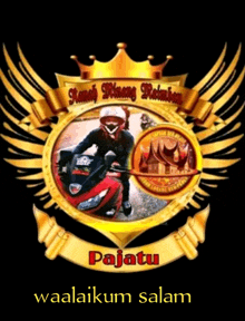 a picture of a man riding a motorcycle with the words paatu waalaikum salam below him