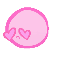 a pink circle with two pink hearts in the middle