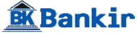 a logo for bk bankir is shown in blue