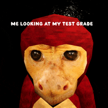 a picture of a monkey with the words " me looking at my test grade " on it