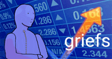 the word griefs is on the blue background