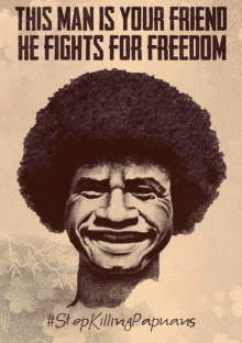 a poster that says this man is your friend he fights for freedom on it