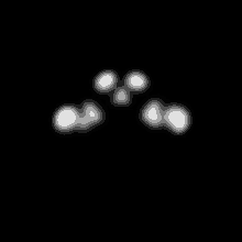 a black background with white circles on it