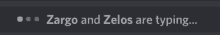 a black background with the words " zargo and zelos are typing "