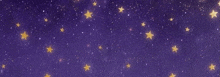 a purple background with yellow stars on it .