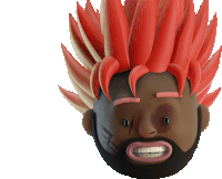 a cartoon character with red hair and a beard