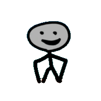 a drawing of a stick figure with a smiley face