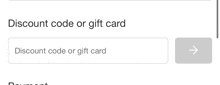 a screenshot of a discount code or gift card being entered .