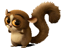 a small cartoon squirrel with a long tail