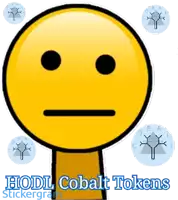 a smiley face with the words hodl cobalt tokens below it