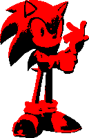 a black and red sonic the hedgehog with a white background