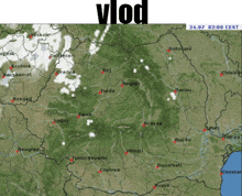 a map of a country with the word vlod at the top