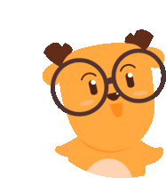 a cartoon owl wearing glasses looks surprised