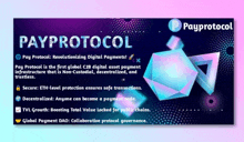 an advertisement for pay protocol shows a triangle and a diamond