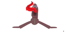 a cartoon character with a long red tongue sticking out