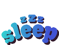 the word sleep that is blue and black