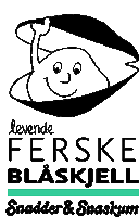 a black and white logo for a company called ferske blaskjell