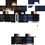 a minecraft skin of a boy with brown hair and black pants