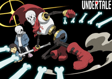 a poster for undertale with papyrus and sans on it