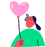 a person is holding a pink heart shaped balloon