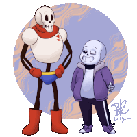 a drawing of papyrus and sans by lucidy lucid